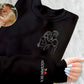 Matching Couple Sweatshirt, Custom Photo Portrait With Roman Numerals Sleeve Jumper, Sketch from Picture Memorial GF BF Valentine Day Outfit