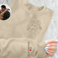Matching Couple Sweatshirt, Custom Photo Portrait With Roman Numerals Sleeve Jumper, Sketch from Picture Memorial GF BF Valentine Day Outfit