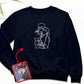 Outline Portrait from Photo Embroidered Sweatshirt, Line Art Sketch Couple Photo Trendy Wifey Jumper, 21st Birthday Anniversary Gift for Her