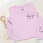 Personalised Hoodies for Mom Dad, Custom Mama Sweatshirt, Kids Name Printed On Sleeve Heart Hooded Jumper, Unisex Comfy XS-4XL Sizes Outfits