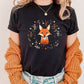 Red Fox Cottagecore Tshirt, Aesthetic Flower Printed Shirt, Vintage Fox Design Women Tshirt, Nature Wildlife Forestcore Animal Lover Tee Top