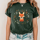 Red Fox Cottagecore Tshirt, Aesthetic Flower Printed Shirt, Vintage Fox Design Women Tshirt, Nature Wildlife Forestcore Animal Lover Tee Top