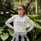 Embroidered Plant Sweatshirt, Green Plant Pots Aesthetic Nature Crewneck Jumper, Botanical Cottagecore Sweater Gardening Plants Lover Outfit