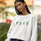 Embroidered Plant Sweatshirt, Green Plant Pots Aesthetic Nature Crewneck Jumper, Botanical Cottagecore Sweater Gardening Plants Lover Outfit
