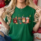 Christmas T Shirts, Christmas Coffee Gift Shirts, Cute Gingerbread XMAS Clothing, Festive XMAS Cool Cotton T Shirts, Merry Christmas Eve Top