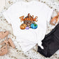 Retro Autumn Season Pumpkin T Shirt, Vintage Fall Comfort Colors Shirt, Leopard Print Thankful Graphic Tee, Halloween Gifts