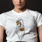Halloween Ghost Pumpkin T Shirt, Floral Ghost Halloween Party Graphic Shirt, Adult Unisex Autumn Fall Shirt, Halloween Gifts