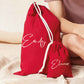 Personalised Christmas Velvet Sack, Custom Name Printed Christmas Sack Bag, Childrens Christmas Sack Bag, Xmas Things Stocking Storage Ba