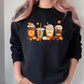 Vintage Fall Sweater, Halloween Pumpkin Sweatshirt, Retro Autumn Coffee Crewneck Jumper, Halloween Season Outfit Collections