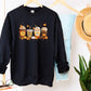 Vintage Fall Sweater, Halloween Pumpkin Sweatshirt, Retro Autumn Coffee Crewneck Jumper, Halloween Season Outfit Collections