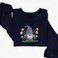Gnome Sweatshirt, Embroidered Garden Gnome Design Crewneck Sweater, Beautiful Floral Jumper, Comfy Pullover Sweater, Cottagecore Clothing
