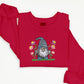 Gnome Sweatshirt, Embroidered Garden Gnome Design Crewneck Sweater, Beautiful Floral Jumper, Comfy Pullover Sweater, Cottagecore Clothing
