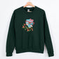 Embroidered Cute Owl Sweatshirt, Jungle Owl With Glasses Crewneck Sweater, Cute Woodland Baby Bird Flowers Embroidery Jumper, Birthday Gift