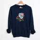 Embroidered Cute Owl Sweatshirt, Jungle Owl With Glasses Crewneck Sweater, Cute Woodland Baby Bird Flowers Embroidery Jumper, Birthday Gift