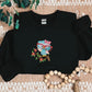Embroidered Cute Owl Sweatshirt, Jungle Owl With Glasses Crewneck Sweater, Cute Woodland Baby Bird Flowers Embroidery Jumper, Birthday Gift