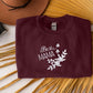 Best Mama Sweatshirt, Embroidered Flowers And Heart Crewneck Sweater, Beautiful Floral Embroidery Jumper, Mothers Day Memorial Gift For Mom