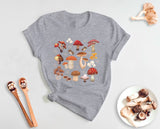 Magic Mushrooms Aesthetic Shirt, Botanical Fungi Plants Printed Unisex T Shirt, Nature Lover Mushrooms Graphic Top, Shroom Cottagecore Shirt