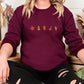 Fall Sweatshirt, Autumn Maple Leaf Embroidered Sweater, Vintage Autumn Fall Dry Leaves Unisex Jumper, Halloween Thanksgiving Matching Gifts