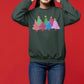 Christmas Pink Trees Crewneck Jumper, Christmas Matching Family Sweatshirt, Pink Xmas Trees Decorated Design Print Sweater, Comfy Unisex Top