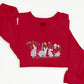 Aesthetic Rabbits Sweatshirt, Embroidered Flowers Crewneck Sweater, Cute Animal Embroidery Pullover Jumper, Birthday Gift, Nature Lover Gift