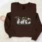 Aesthetic Rabbits Sweatshirt, Embroidered Flowers Crewneck Sweater, Cute Animal Embroidery Pullover Jumper, Birthday Gift, Nature Lover Gift