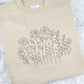 Embroidered Wildflowers Sweatshirt, Cottagecore Floral Crewneck Sweater, Aesthetic Birth Flowers Jumper, Special Birthday Gift For Wife Nana