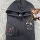 Photo Sweatshirt, Sketch from Photo Custom Embroidered Hoodie, Portrait Photo One Year Anniversary Special Date GF BF Couple Matching Hoodie