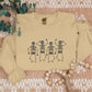 Embroidered Sweatshirt, Dainty Skeleton Halloween Crewneck Jumper, Dancing Skull Cool Bony Structure Cool Sweater