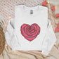 Embroidered Rose Heart Crewneck Sweater, Matching Couple Valentines Sweatshirt, Floral Love Heart Jumper, Special Valentines Matching Outfit