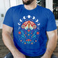 Celestial Moth Butterfly Shirt, Aesthetic Floral Art Nature Graphic T Shirt, Comfort Color Cottagecore Unisex Tee, Moon Phases Astrology Top
