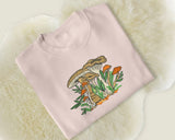 Embroidered Mushroom Sweatshirt, Aesthetic Magic Mushroom Flower Nature Sweater, Cottagecore Wild Forest Shroom Jumper, Nature Lover Gift