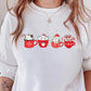 Christmas Cat Sweatshirt, Xmas Matching Crewneck Sweater, Christmas Cute Kitten & Coffee Mugs Jumper, Christmas Cat Mom Top