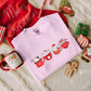Christmas Cat Sweatshirt, Xmas Matching Crewneck Sweater, Christmas Cute Kitten & Coffee Mugs Jumper, Christmas Cat Mom Top