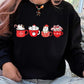 Christmas Cat Sweatshirt, Xmas Matching Crewneck Sweater, Christmas Cute Kitten & Coffee Mugs Jumper, Christmas Cat Mom Top