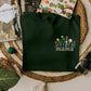 Mothers Day Floral Tshirt, Embroidered Custom Name With Flowers Shirt, Aesthetic Wildflowers Embroidery, Cottagecore Clothing, Unisex Shirt
