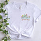 Mothers Day Floral Tshirt, Embroidered Custom Name With Flowers Shirt, Aesthetic Wildflowers Embroidery, Cottagecore Clothing, Unisex Shirt