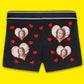 Boyfriend Valentine Boxer, Custom Photo Love Hearts Printed Men Shorts, Comfy Underpants, Anniversary Wedding Night Funny Gifts from Wife GF