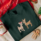 Embroidered Christmas Reindeer Sweater, Christmas Family Matching reindeer Sweatshirt, Cute Baby Deers jumper, Couple Matching Xmas Outfits