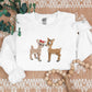 Embroidered Christmas Reindeer Sweater, Christmas Family Matching reindeer Sweatshirt, Cute Baby Deers jumper, Couple Matching Xmas Outfits