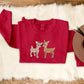 Embroidered Christmas Reindeer Sweater, Christmas Family Matching reindeer Sweatshirt, Cute Baby Deers jumper, Couple Matching Xmas Outfits