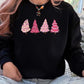 Christmas Tree Jumper, Christmas Crewneck Sweatshirt, Xmas Women Matching Pink Trees Minimalist Sweater, Christmas Eve Holiday Party Gifts