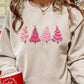 Christmas Tree Jumper, Christmas Crewneck Sweatshirt, Xmas Women Matching Pink Trees Minimalist Sweater, Christmas Eve Holiday Party Gifts