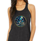 Magical Mushroom Graphic Women Tank Top, Mushroom Mystical Art Sleeveless Summer Tops, Boho Forest Nature Print Ladies Gym Racerback Tank