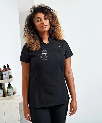 Personalized Beauty Tunic, Custom Logo/Text Spa Ladies Printed Tunics, Hairdresser Makeup Artists Barber Tunics for Women, Beauticians Tunic