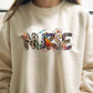 Nurse Sweatshirt, Leopard Print Nurse Aesthetic Jumper, Comfort Colors Crewneck Sweater, University College Outfits, Medical Student Gifts