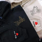 Bike Portrait Embroidered Photo Hoodie, Personalised Motor Bike Sketch from Photo Hoody, Couple Matching Initial Hooded Jumper, Gift for Him