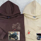 Bike Portrait Embroidered Photo Hoodie, Personalised Motor Bike Sketch from Photo Hoody, Couple Matching Initial Hooded Jumper, Gift for Him