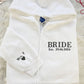 Bride Zip Up Hoodie, Custom Embroidered Wifey Hooded Sweater, Couple Matching Initials Anniversary Jumpers, Bridal Shower Hen Do Party Gifts