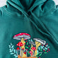 Aesthetic Mushrooms Embroidered Hoodie, Botanical Magic Mushrooms Art Nature Pullover Sweatshirt, Forest Fungi Shroom Cottagecore Unisex Top