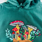 Aesthetic Mushrooms Embroidered Hoodie, Botanical Magic Mushrooms Art Nature Pullover Sweatshirt, Forest Fungi Shroom Cottagecore Unisex Top